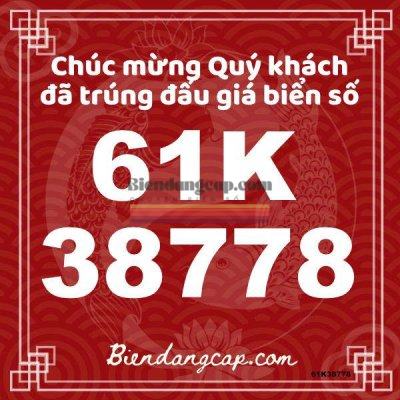 [61K38778] Biển số đẹp 61K38778